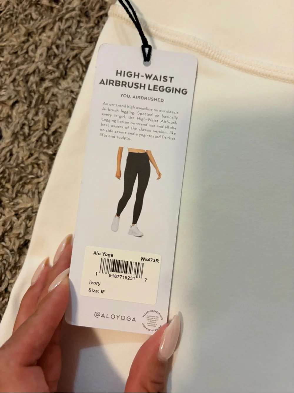 ALO Yoga Ivory High-Waist Airbrush Legging